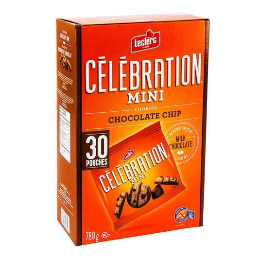 LECLERC, CELEBRATION MINI CHOCOLATE CHIP COOKIES 30 X 26 G