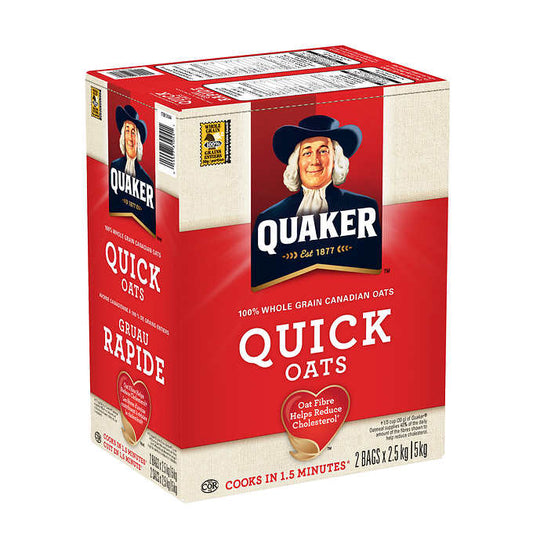 QUAKER QUICK OATS, 2X2.5KG