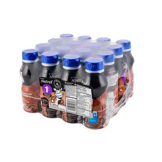 NATREL, CHOCOLATE MILK, 16 X 200 ML