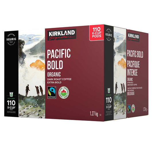 KIRKLAND SIGNATURE, ORGANIC PACIFIC BOLD FAIR TRADE K-CUP PODS, 110 UNITS