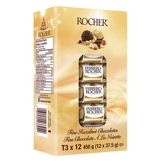 FERRERO ROCHER CHOCOLATES, 12 X 37.5 G