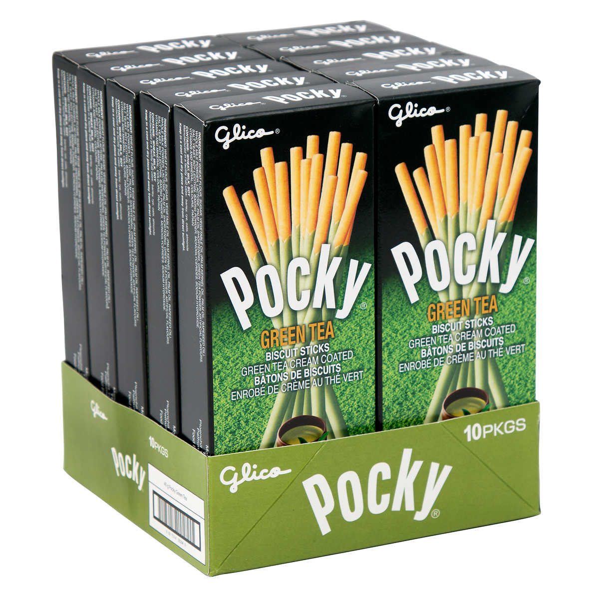 GLICO, MATCHA GREEN TEA POCKY STICKS, 10 X 40 G