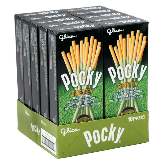 GLICO, MATCHA GREEN TEA POCKY STICKS, 10 X 40 G