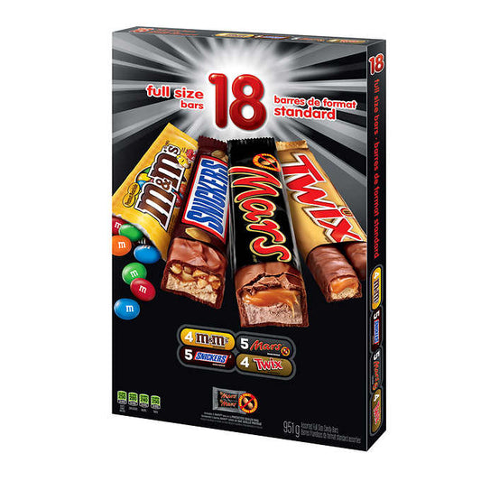 MARS CHOCOLATE BAR ASSORTMENT, PACK OF 18