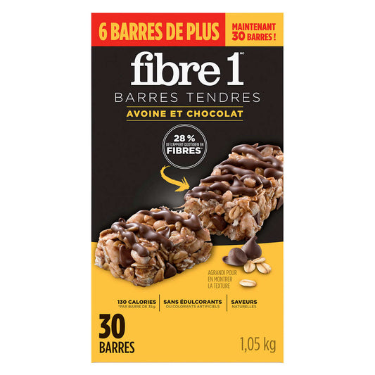 FIBRE 1, CHEWY OATS & CHOCOLATE BAR, 30 X 35 G