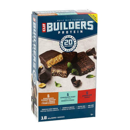 CLIF BAR BUILDERS PROTEIN VARIETY PACK, 18 X 68 G