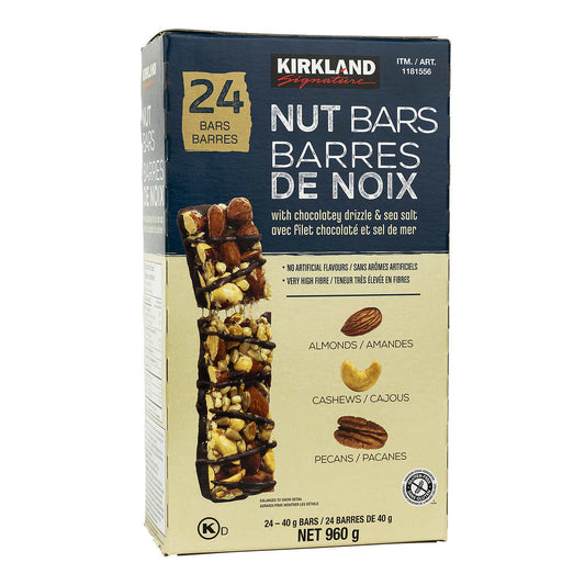 KIRKLAND SIGNATURE NUT BARS, 24 X 40G