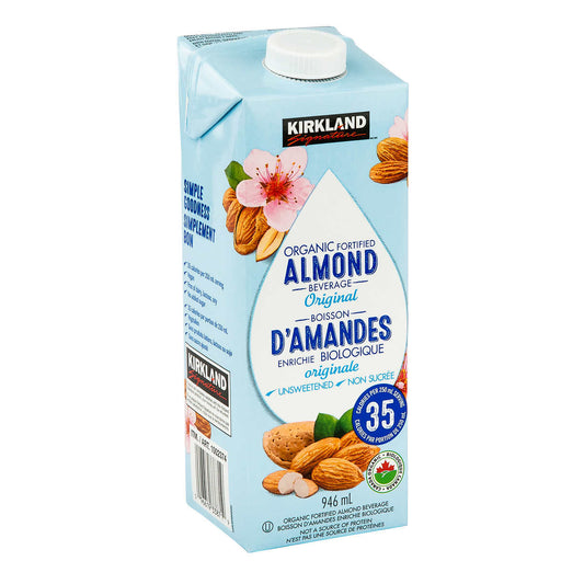 KIRKLAND SIGNATURE ORGANIC ALMOND BEVERAGE, 6 X 946 ML
