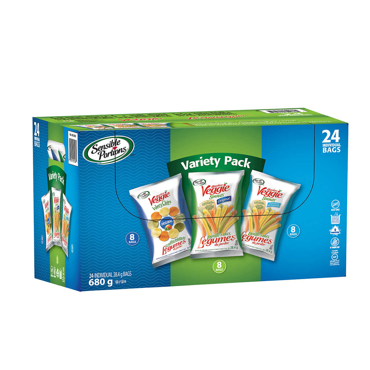 SENSIBLE PORTIONS, GARDEN VEGGIE STRAWS VARIETY PACK, 24 X 28 G
