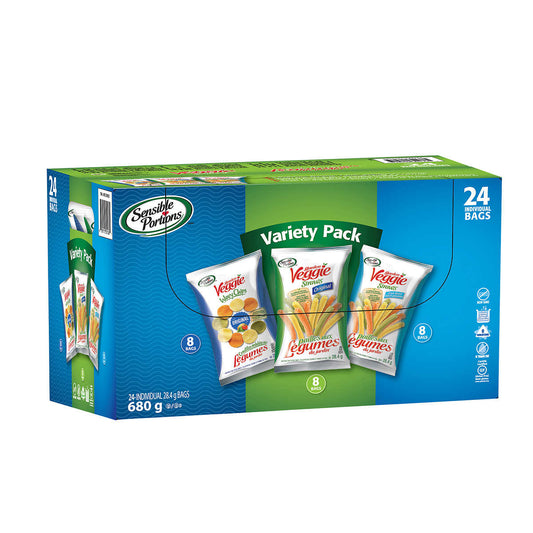 SENSIBLE PORTIONS, GARDEN VEGGIE STRAWS VARIETY PACK, 24 X 28 G