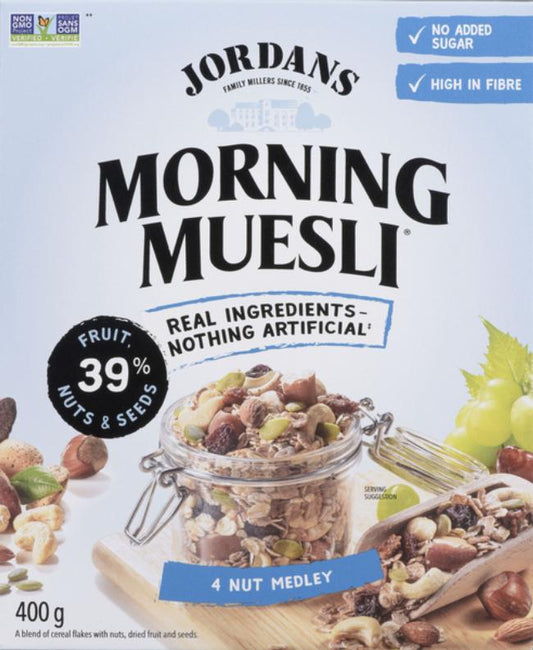 JORDANS, FOUR NUT MUESLI, 6 x 400G