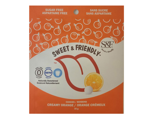 SWEET&FRIENDLY, CREAMY ORANGE CANDIES, 10 x 30G