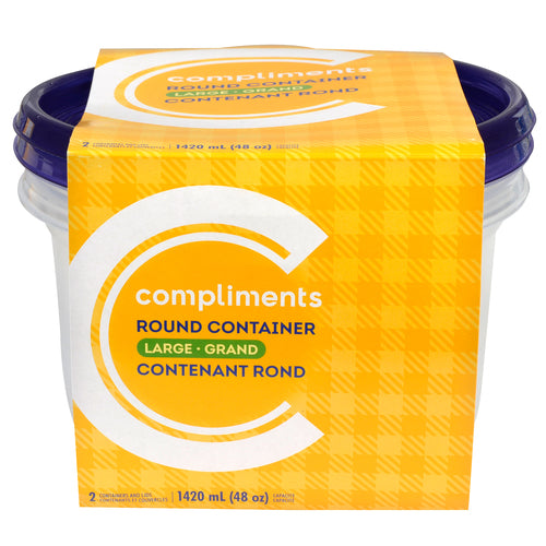 COMPLIMENTS LARGE ROUND CONTAINER, 6 X 2 UN