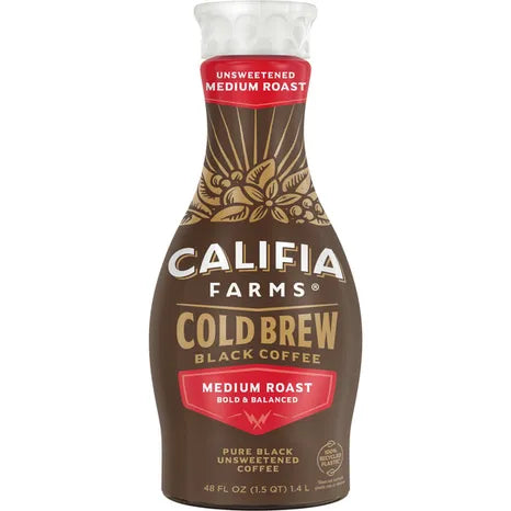 CALIFIA FARMS, PURE BLACK UNSWEETENED MEDIUM ROAST, 6 x 1.4L