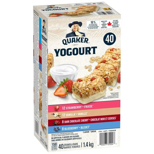 QUAKER YOGURT GRANOLA BARS, 40 X 35G