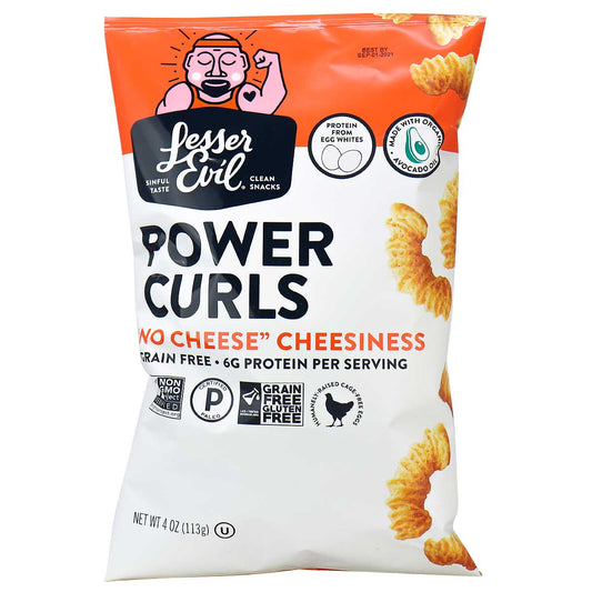 LESSER EVIL, POWER CURLS NO CHEESE CHEESINESS, 9 x 113G