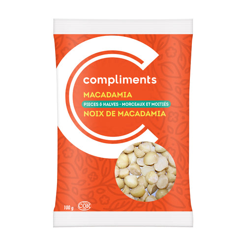 MACADAMIA NUT HALVES & PIECES, 12 X 100 G