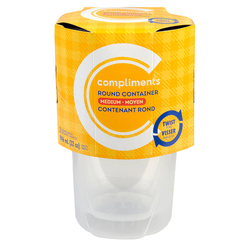 COMPLIMENTS MEDIUM ROUND CONTAINER, 6 X 2 UN