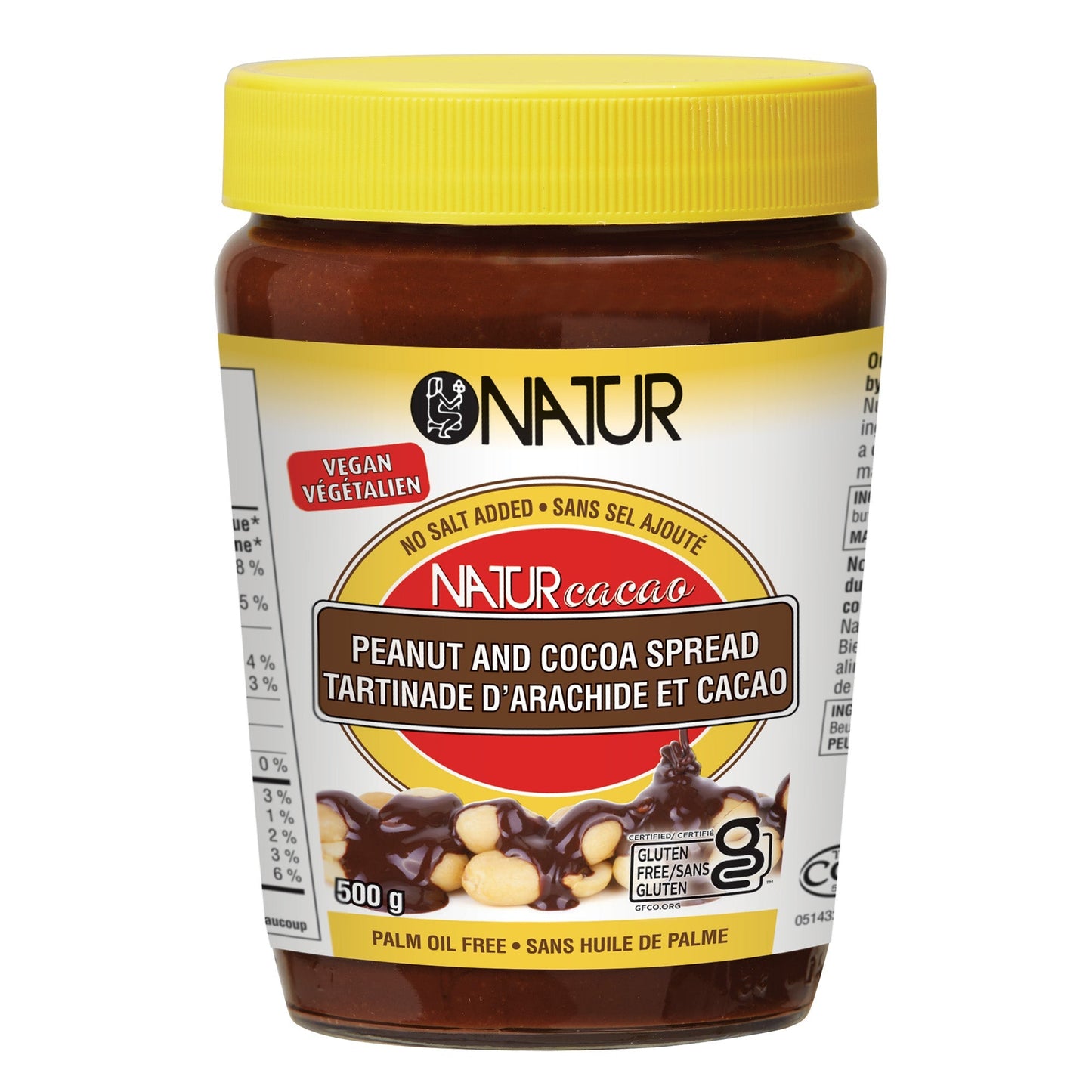NATUR, PEANUT BUTTER AND COCOA SPREAD, 12 x 500G