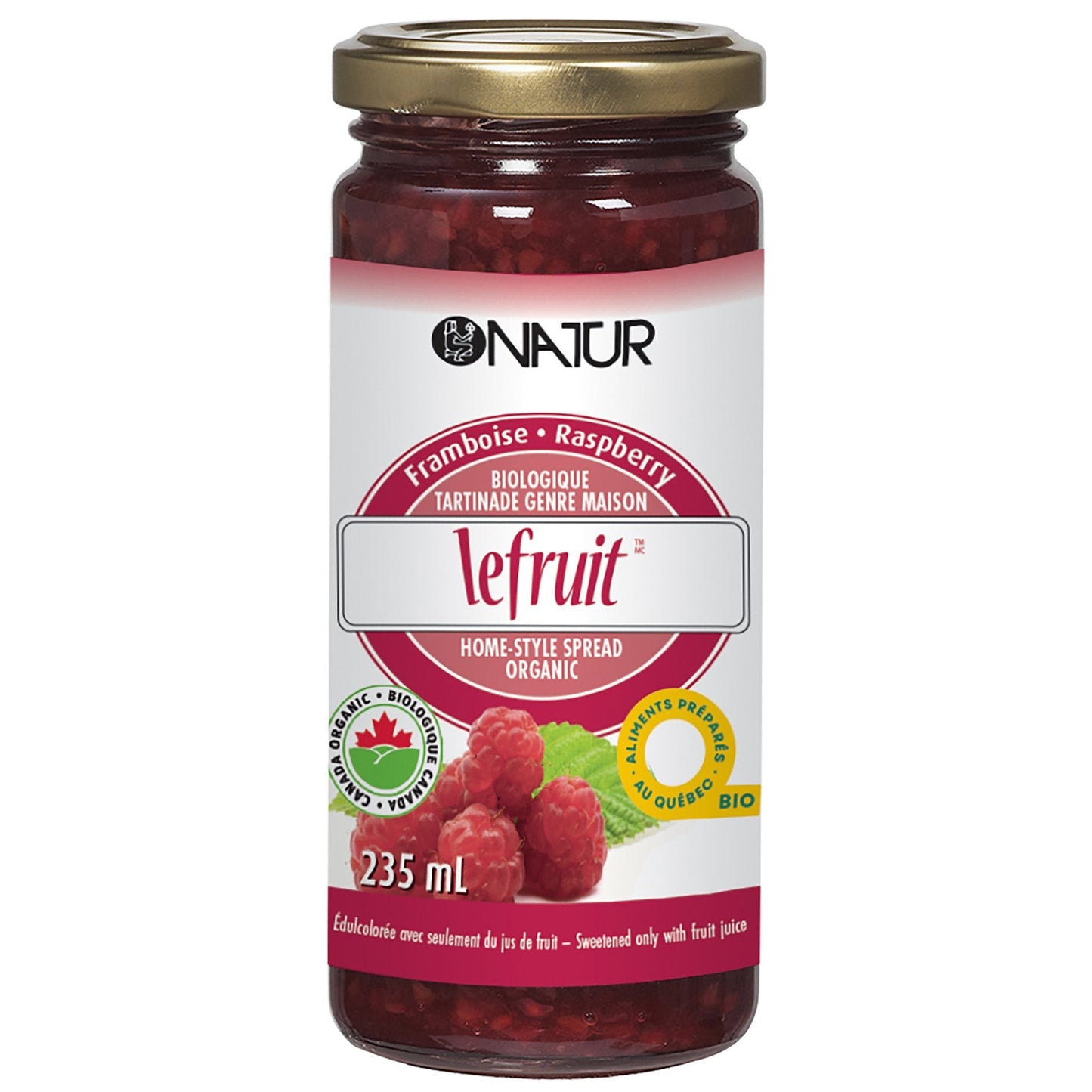 NATUR, RASPBERRY ORGANIC SPREAD, 6 x 235ML