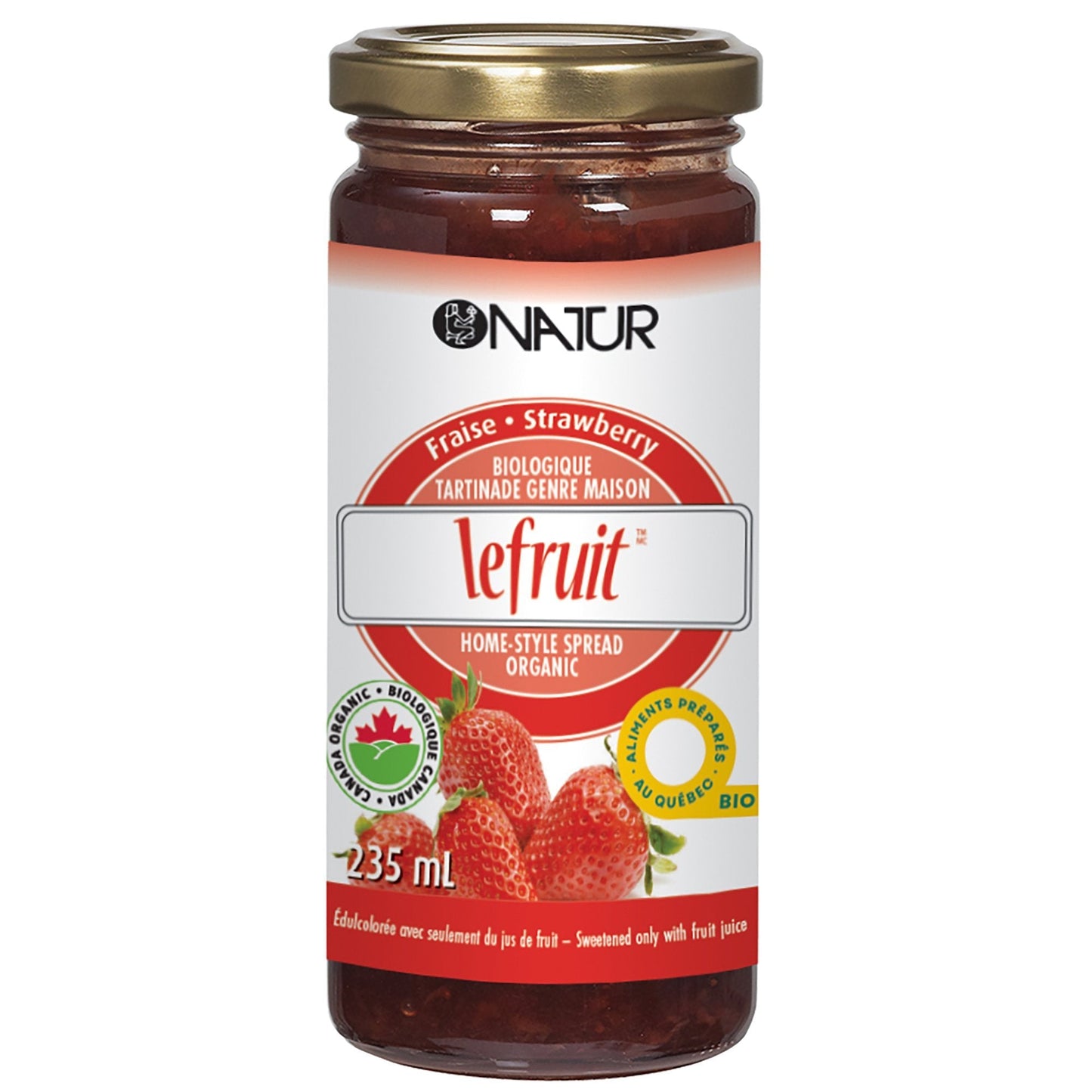 NATUR, STRAWBERRY ORGANIC SPREAD, 6 x 235ML