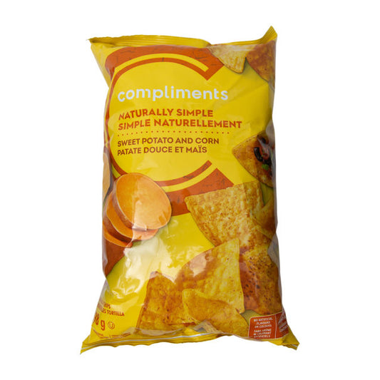 COMPLIMENTS SWEET POTATO TORTILLA CHIP, 12 X 198 G