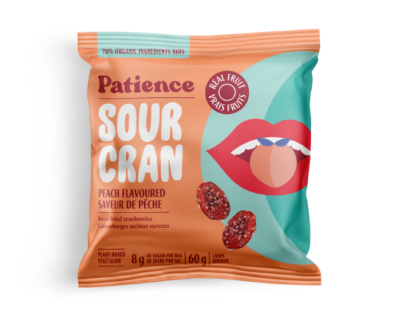 PATIENCE & CO, SOURCRAN SOUR PEACH, 12 x 60G