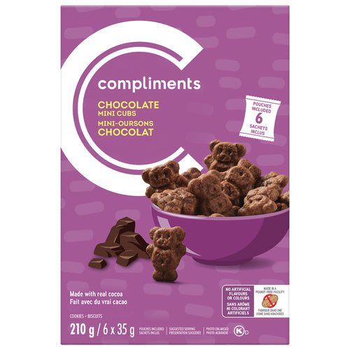 COMPLIMENTS MINI CHOCOLATE CHIP COOKIES, 12 X 210 G