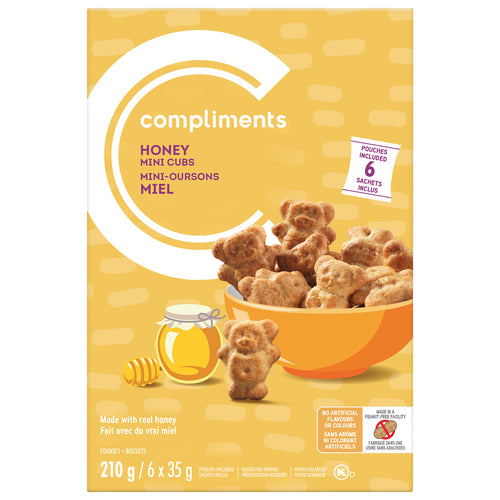 COMPLIMENTS MINI HONEY CUBS COOKIES, 12 X 210 G