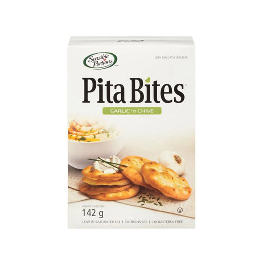 SENSIBLE PORTIO, PITA BITE CRACKRS GARLIC&CHIVE, 12 x 142G