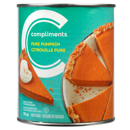 COMPLIMENTS PUMPKIN PUREE, 12 X 796 ML