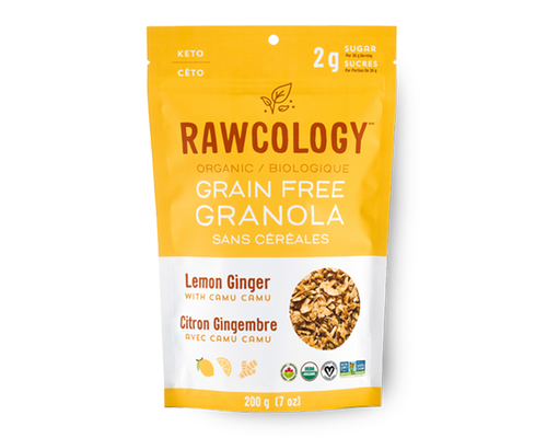 RAWCOLOGY, LEMON GINGER RAW CRUNCH GRANOLA, 12 x 200G