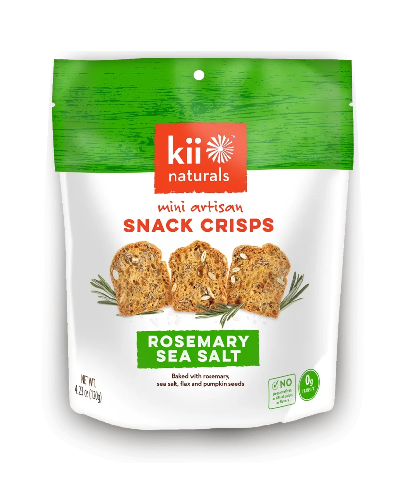 KII NATURALS, ROSEMARY SEA SALT ARTISAN SNACK CRISPS, 12 x 120G