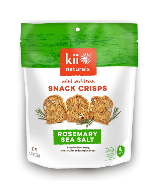 KII NATURALS, ROSEMARY SEA SALT ARTISAN SNACK CRISPS, 12 x 120G