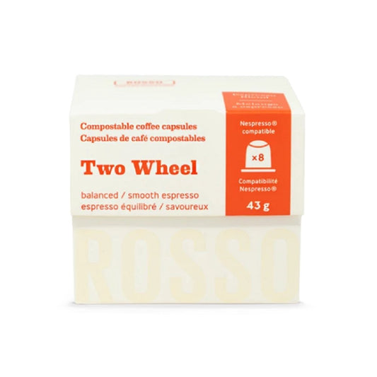 ROSSO COFFEE RO, TWO WHEEL ESPRESSO - CAPSULES, 6 x 43G
