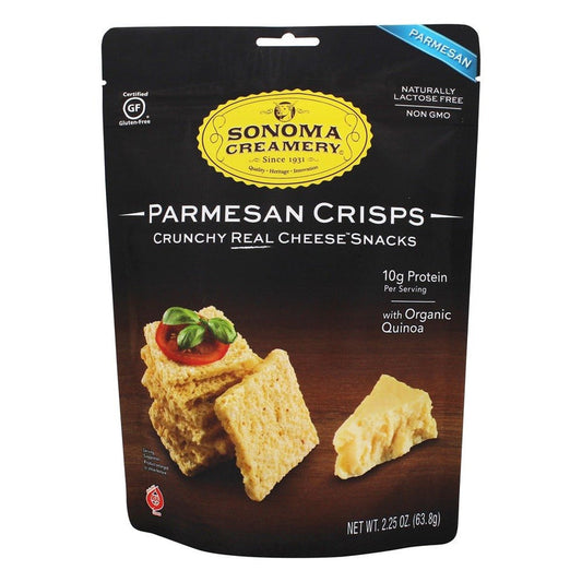 SONOMA CREAMERY, SAVOURY SEED PARMESAN CRISPS CHEESE SNK, 12 x 64G