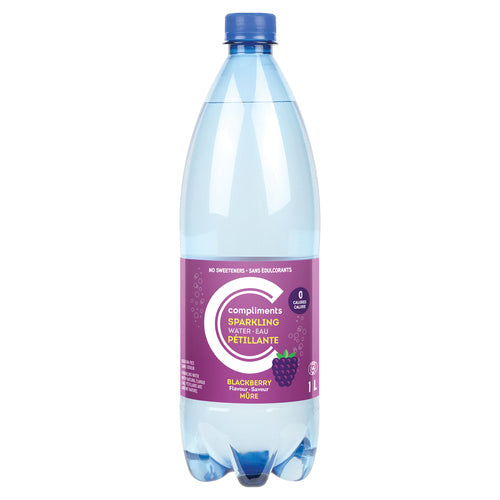 COMPLIMENTS, BLACKBERRY SPARKLING WATER, 12 X 1 L