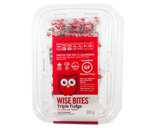 WISE BITES, TRIPLE FUDGE QUINOA BARS 12PK, 12 x 300G