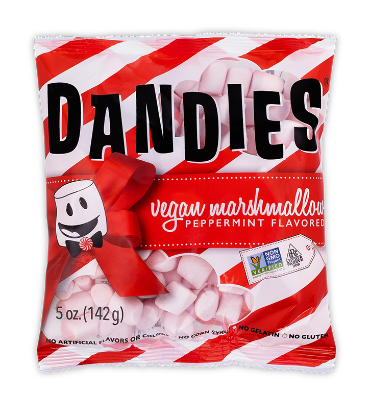 DANDIES MARSHMALLOW, VEGAN MARSHMALLOWS PEPPERMINT, 10 x 142G