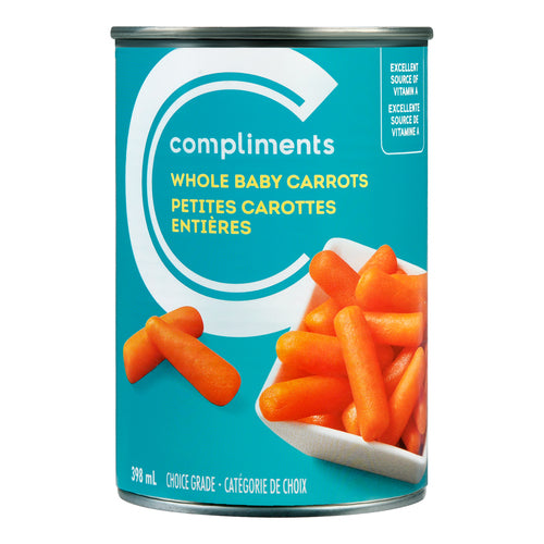 COMPLIMENTS WHOLE CARROTS, 12 X 398 ML